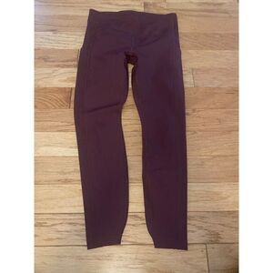 Athleta women's maroon, athletic ultimate stash pocket tight legging size small